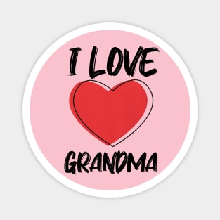 I Love Grandma with Red Heart Magnet